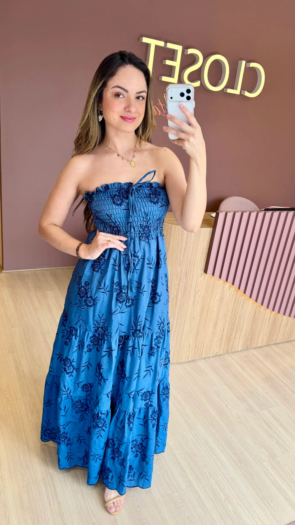 Vestido jeans bordado