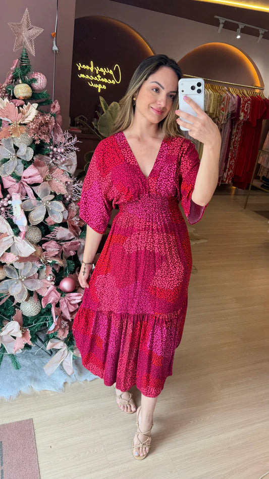 Vestido midI onça