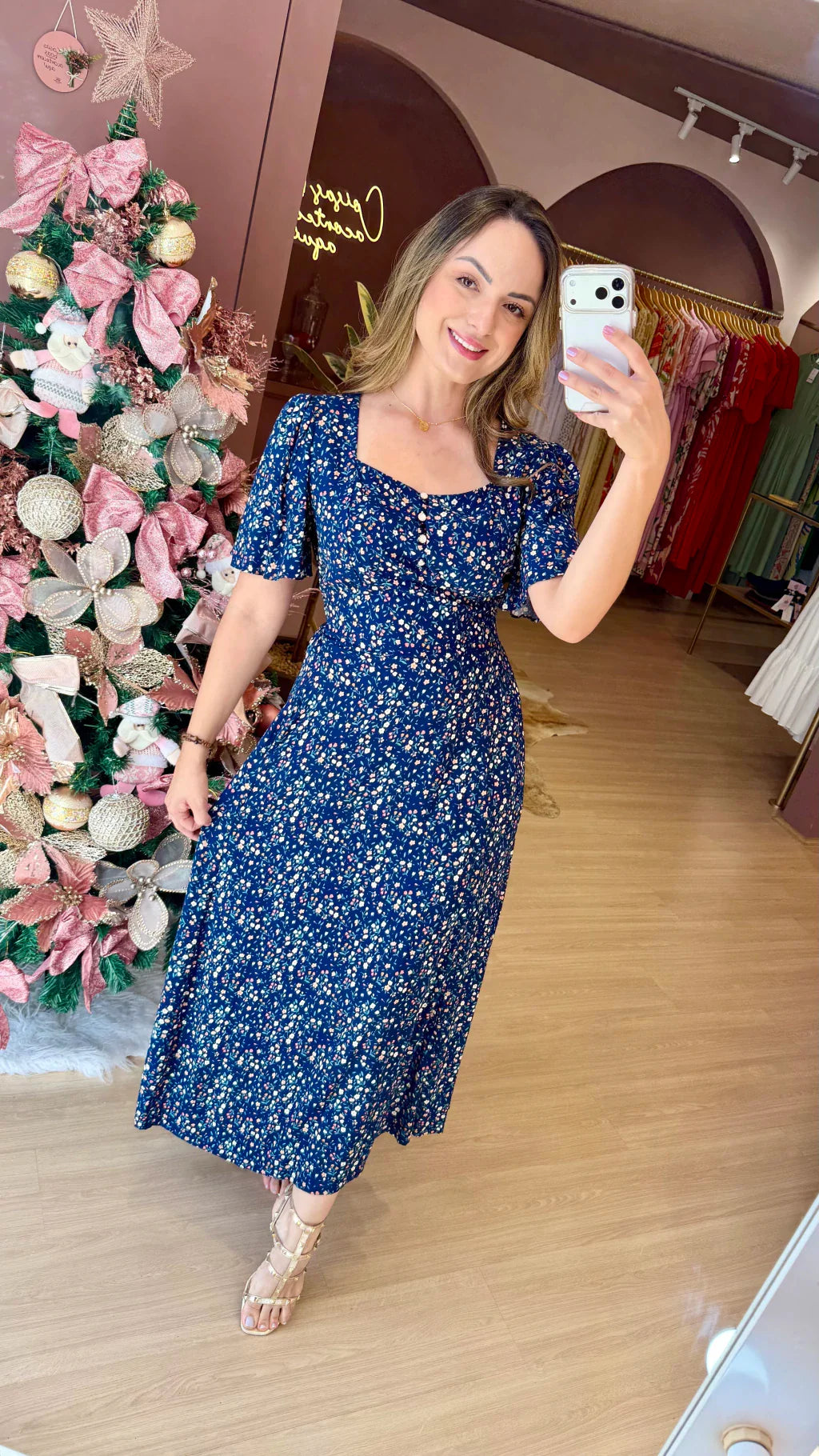 Vestido Cris Manga Midi