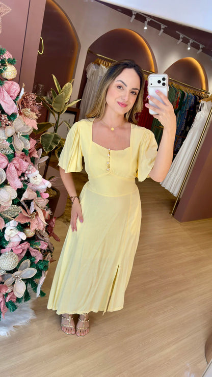 Vestido Cris Manga Midi