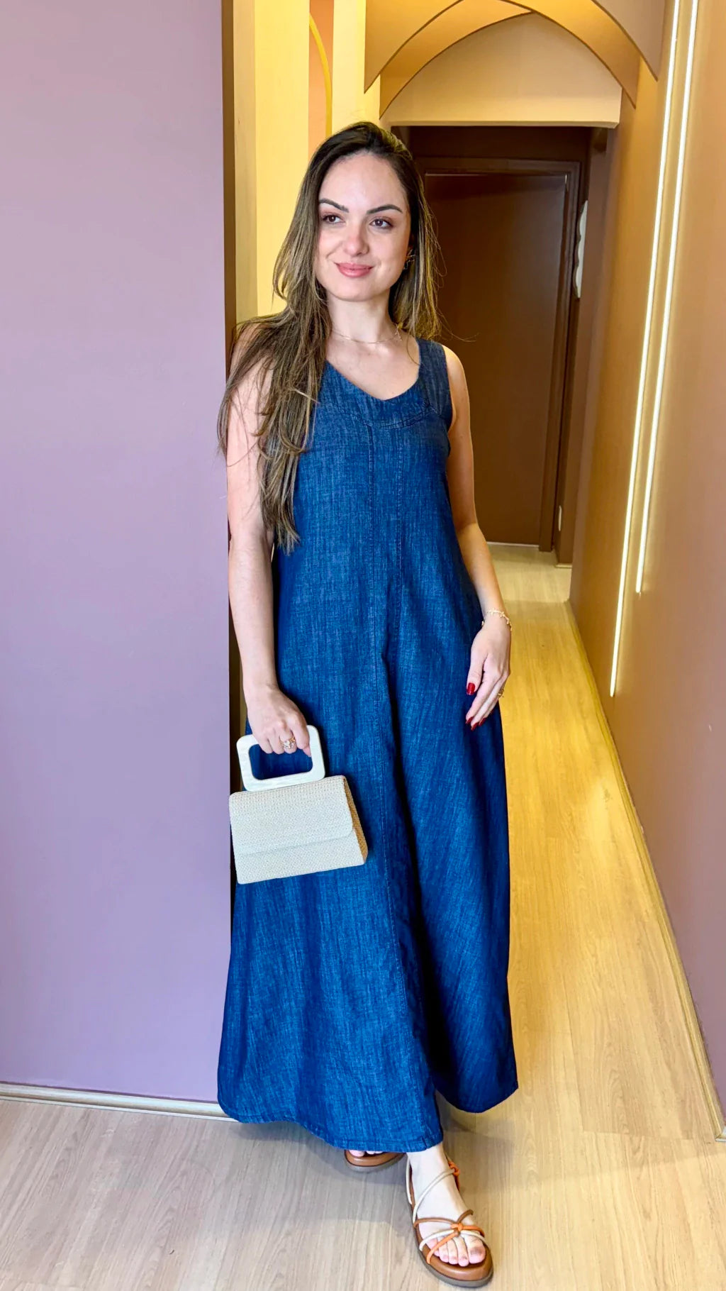 Vestido Jeans Midi