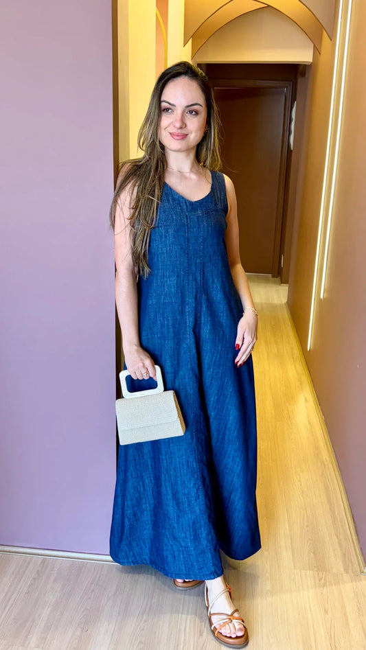 Vestido Jeans Midi